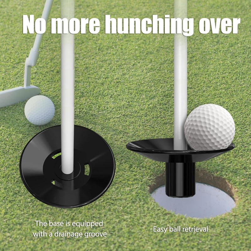 asdmm Golf Flagstick with Ball Retrieval Base - Portable Putting Green Flag Stick for Yard, Practice Green, Club, Driving Range, 3FT Height, 5 Pcs - Image 3